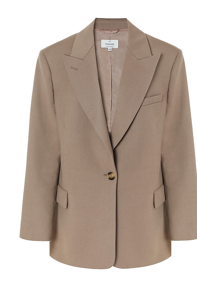 LADIES’ OVERSIZED BLAZER WITH DECORATIVE LAPELS - MONTIKA LADIES’ OVERSIZED BLAZER WITH DECORATIVE LAPELS - MONTIKA BEŻOWY 8