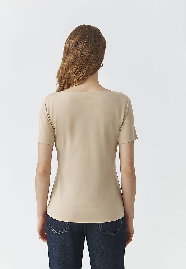 KLASIČNA BLUZA S KRATKIMI ROKAVI - MIKAJA KLASIČNA BLUZA S KRATKIMI ROKAVI - MIKAJA BEŽ 4