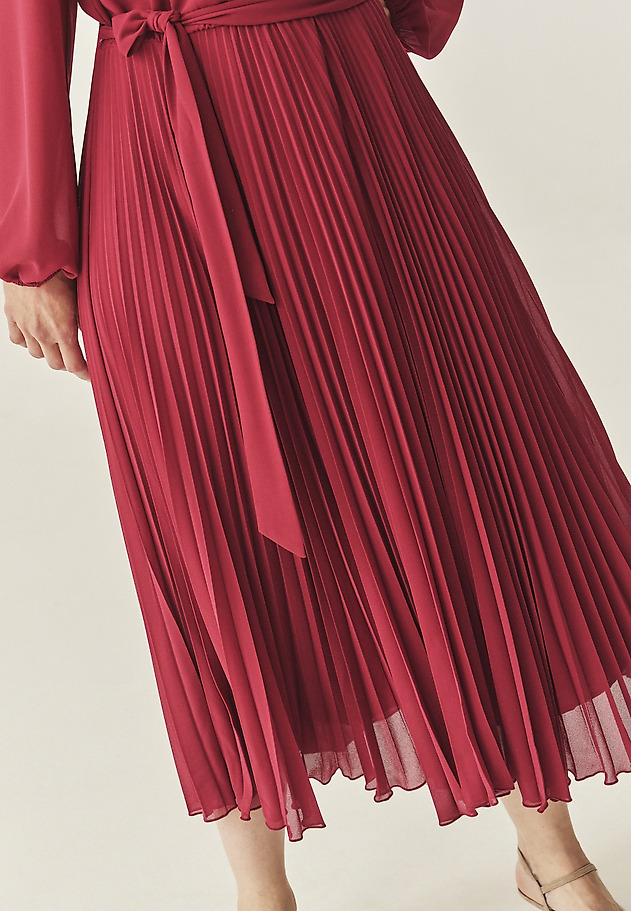 PLEATED MIDI DRESS - IDA 1 PLEATED MIDI DRESS - IDA 1 RED 6