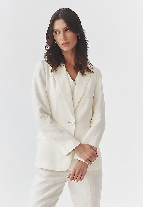 STYLISH LADIES’ LINEN BLAZER  - LAMIA 1 ECRU 2