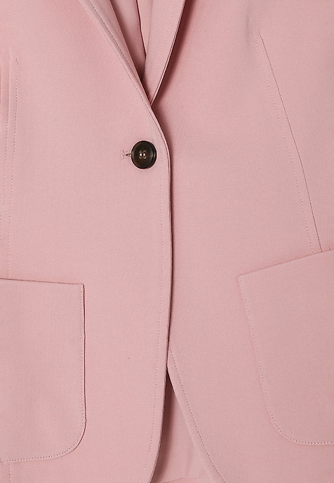 LADIES’ SINGLE-BREASTED BLAZER WITH DECORATIVE PIPING - DEDERI PINK 2