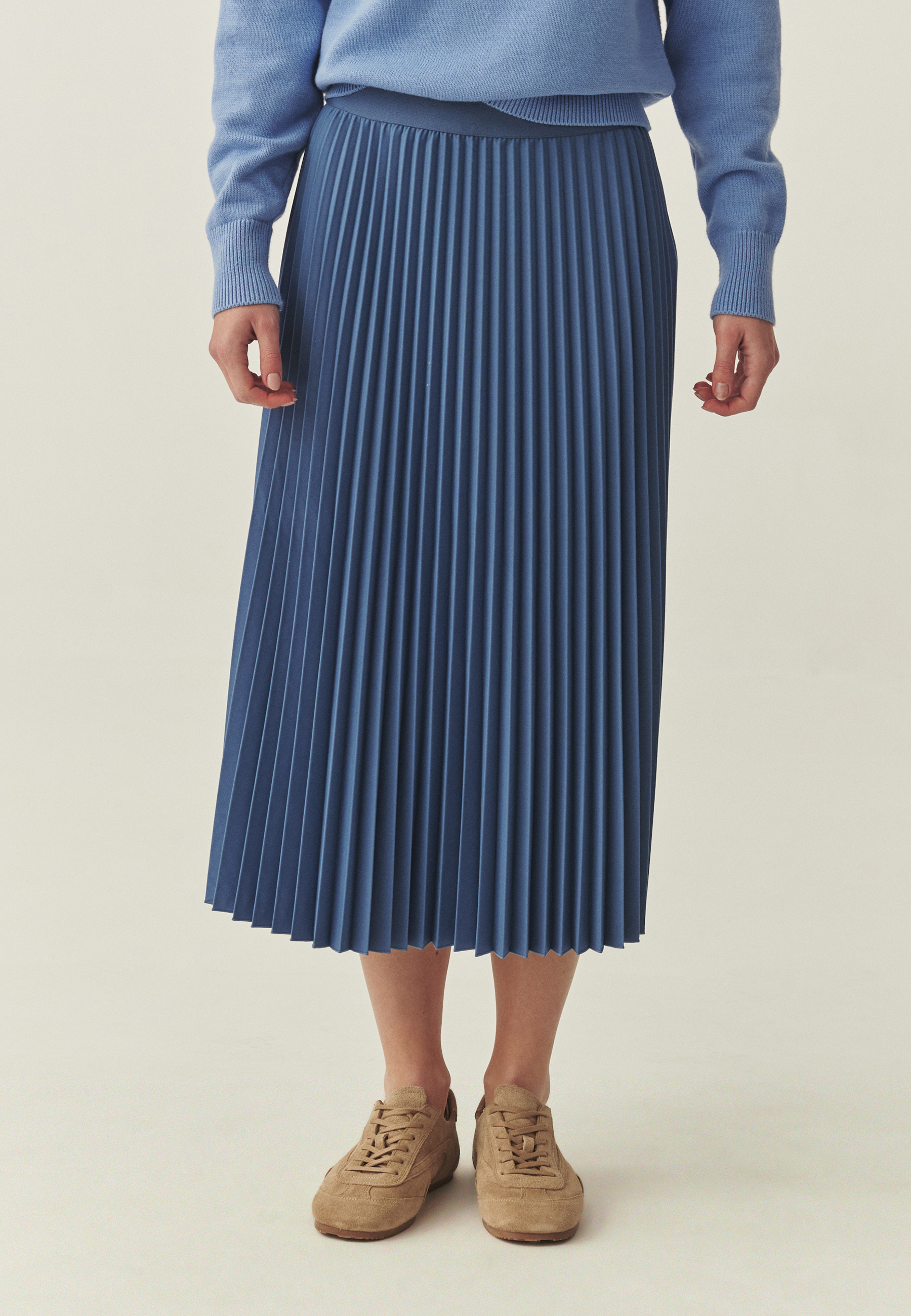 PLISOWANA SPÓDNICA MIDI - BARI NIEBIESKI 2