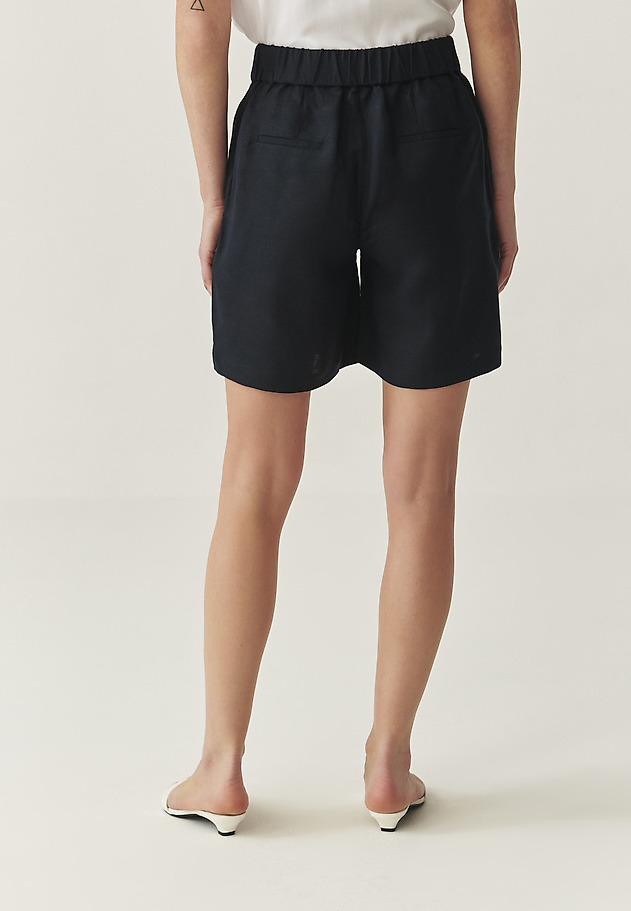 SHORTS WITH LINEN - PADME SHORTS WITH LINEN - PADME GRANATOWY 3