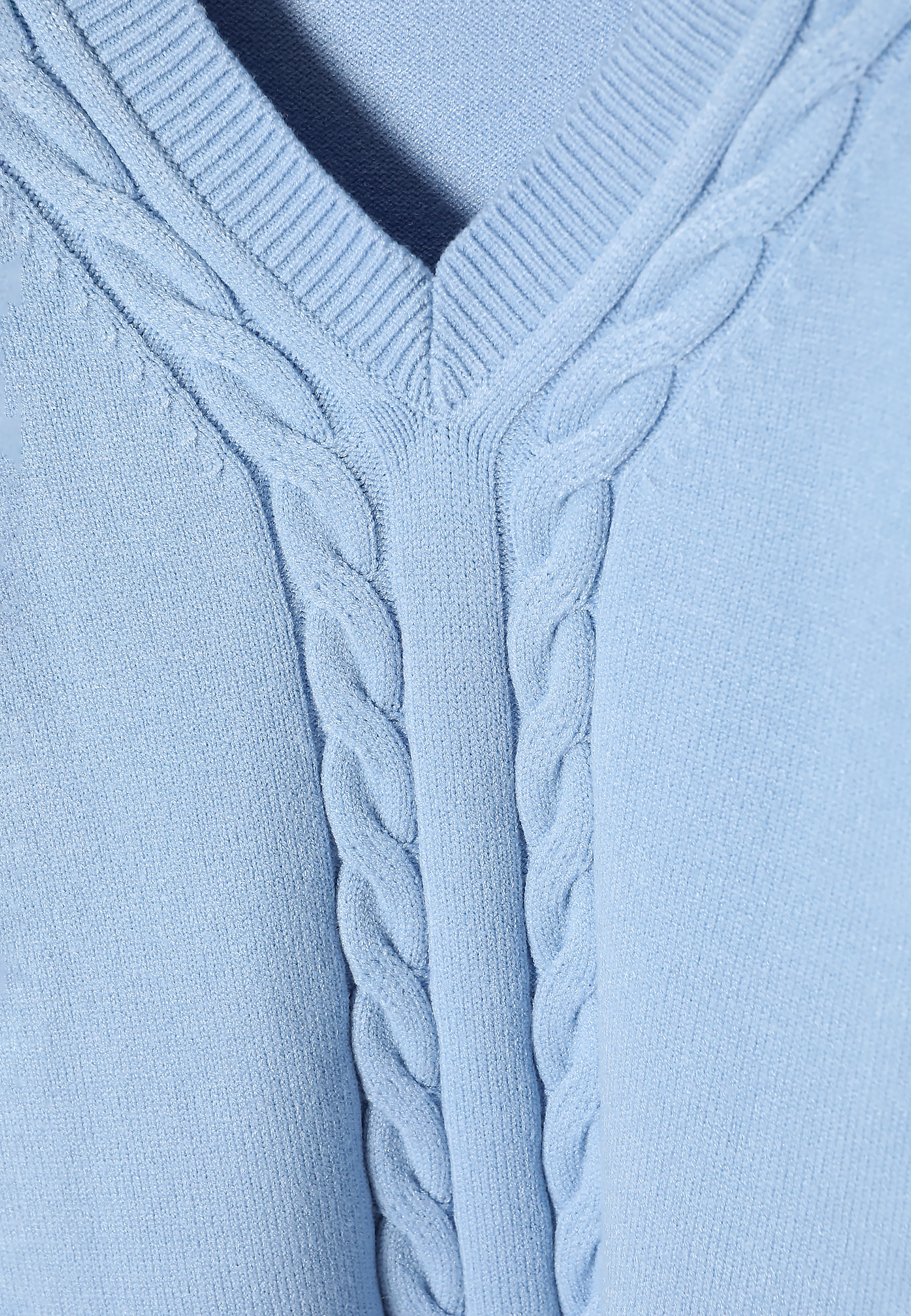 SWETER DAMSKI Z WARKOCZOWYM SPLOTEM - WIRA SWETER DAMSKI Z WARKOCZOWYM SPLOTEM - WIRA NIEBIESKI 99074