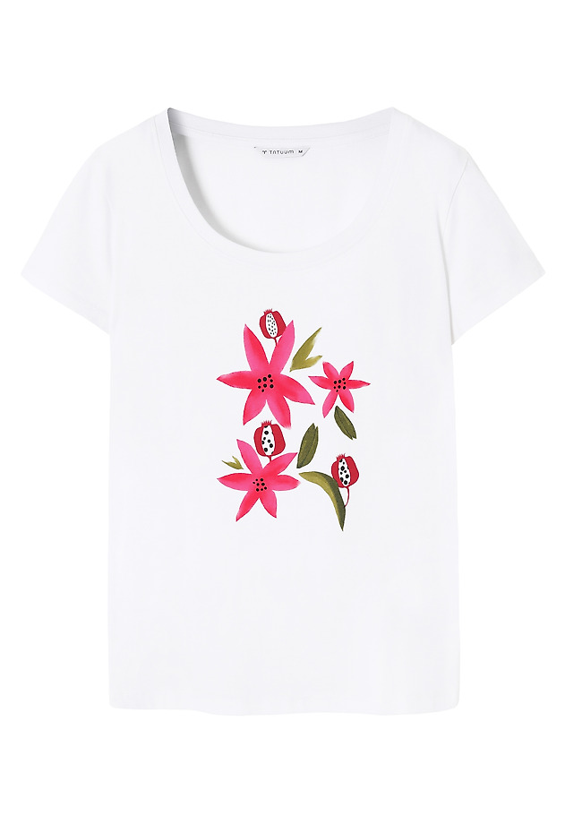 BAWEŁNIANY T-SHIRT Z NADRUKIEM - ANTONIA 1 BAWEŁNIANY T-SHIRT Z NADRUKIEM - ANTONIA 1 BIAŁY 4