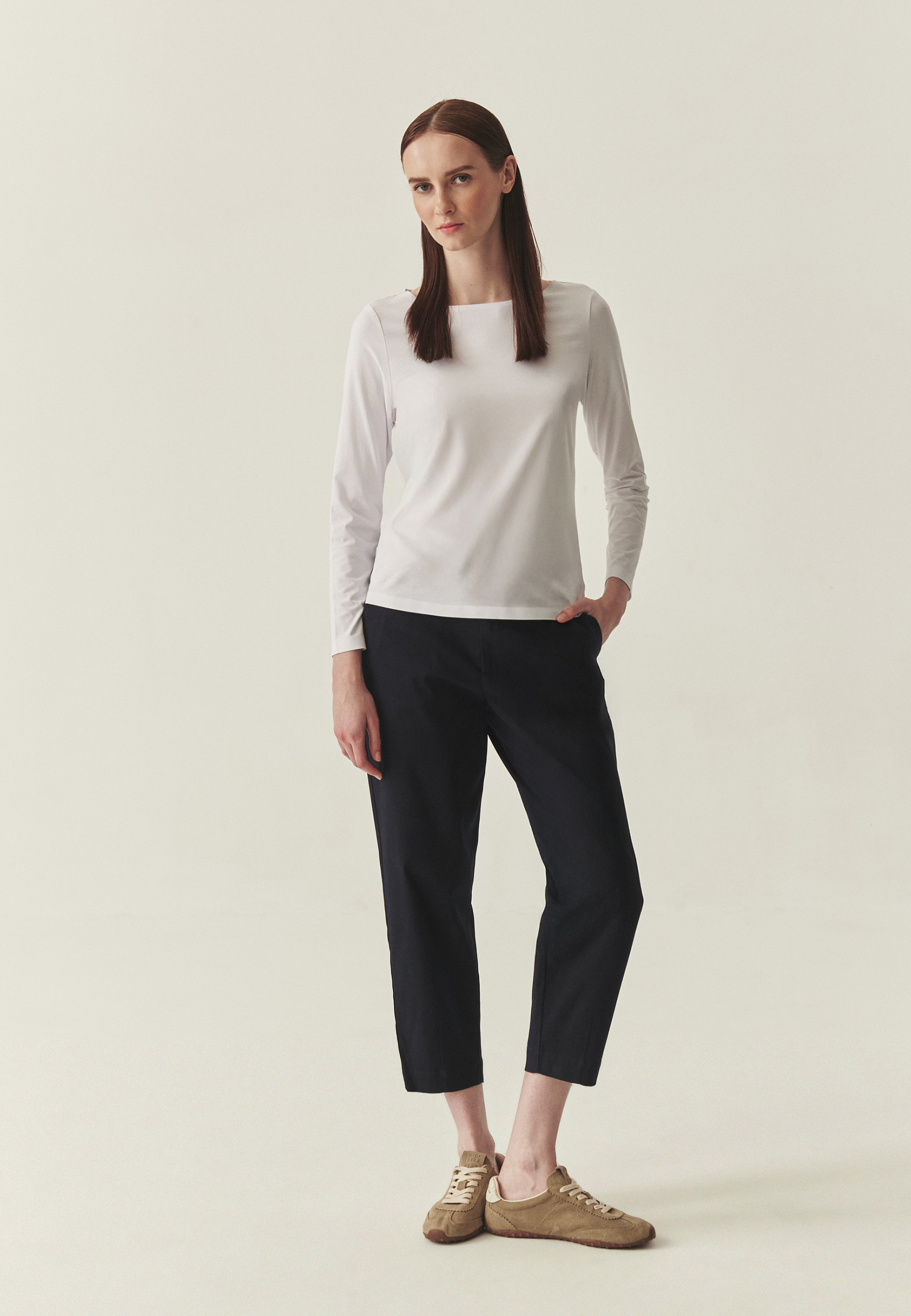 DOPASOWANA BLUZKA Z BAWEŁNĄ - MIKAJANKA BIAŁY 2