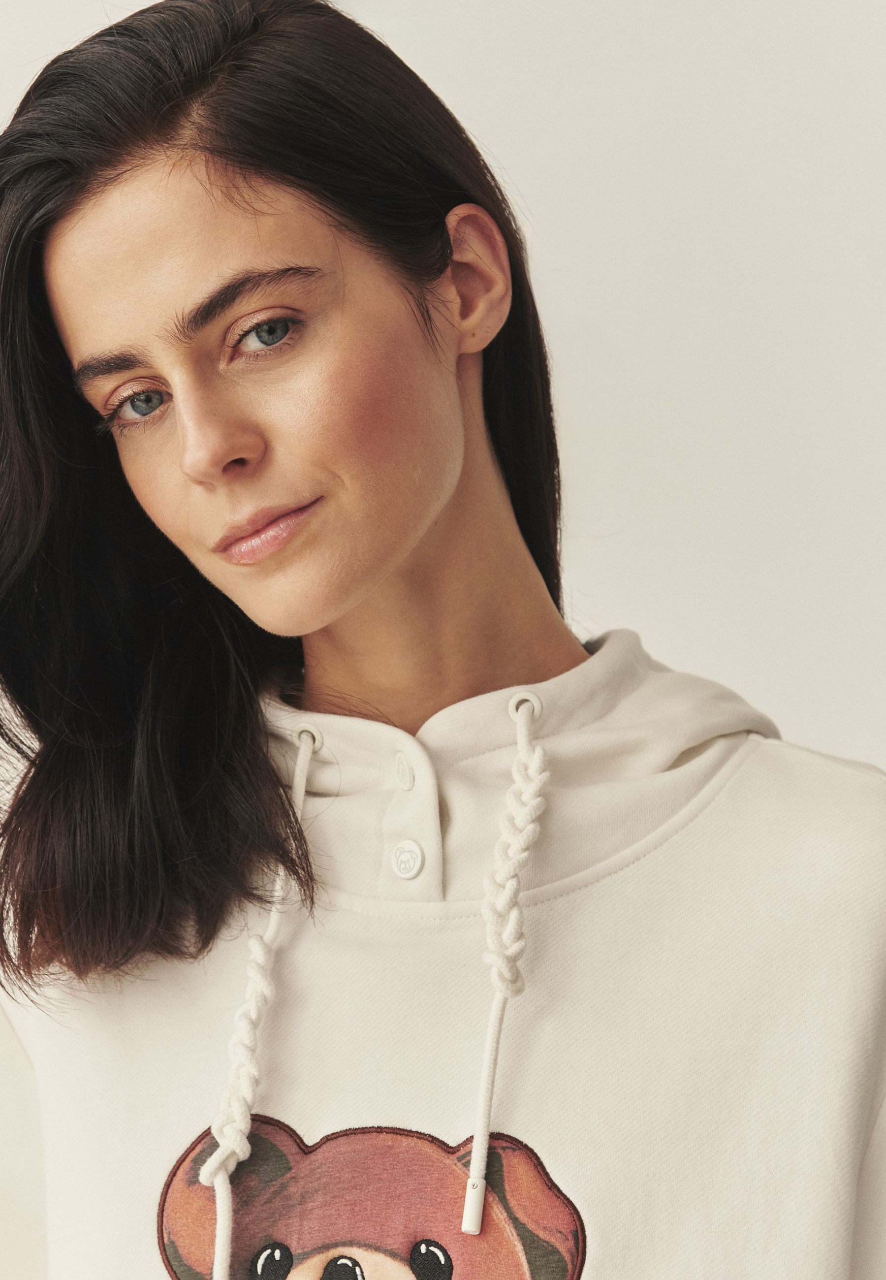 BAWEŁNIANA BLUZA Z KAPTUREM - MAORO ECRU 2