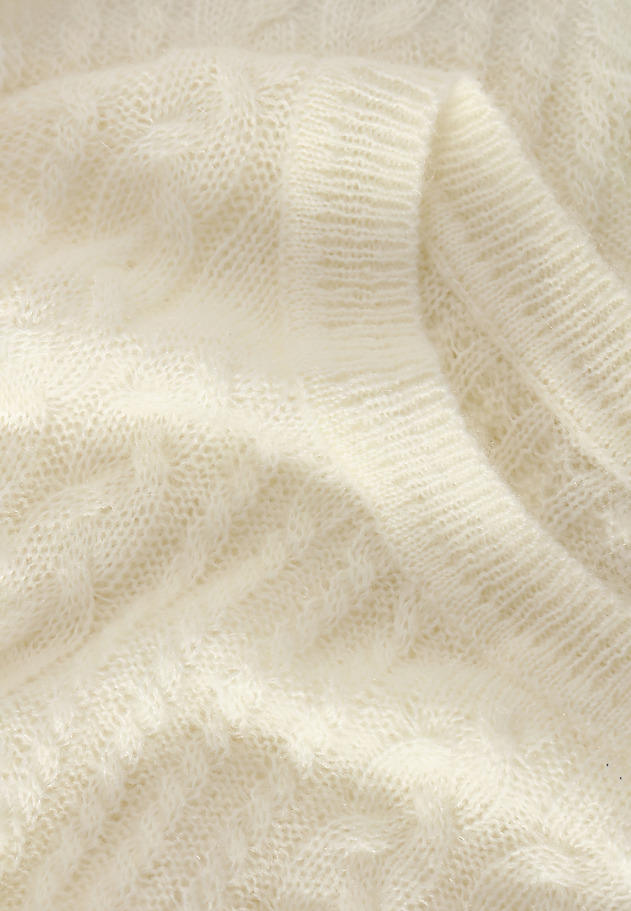 LADIES' SIMPLE PULLOVER WITH MOHAIR MIKO LADIES' SIMPLE PULLOVER WITH MOHAIR MIKO ECRU 6