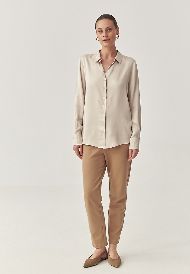 SATIN VISCOSE SHIRT - NIKA 1 SATIN VISCOSE SHIRT - NIKA 1 BEIGE 7