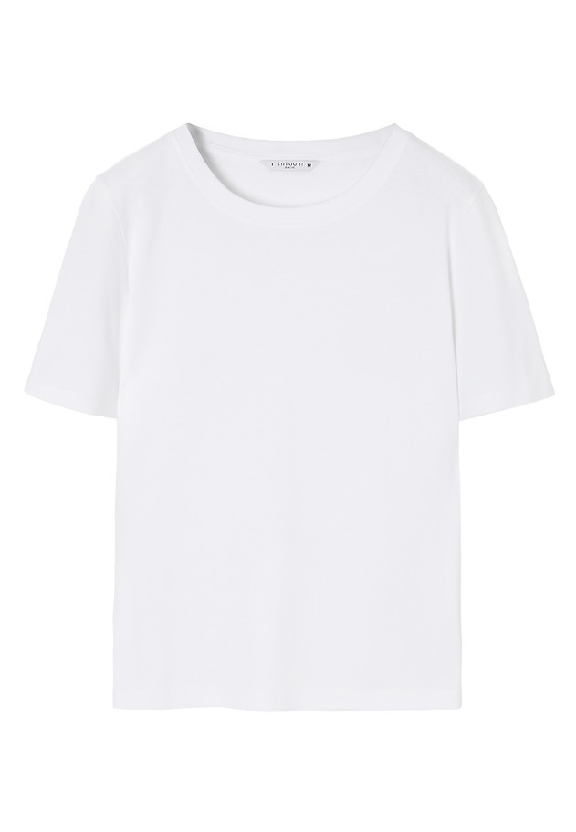 BAWEŁNIANY T-SHIRT Z KRÓTKIM RĘKAWEM — KIRI BAWEŁNIANY T-SHIRT Z KRÓTKIM RĘKAWEM — KIRI BIAŁY 6