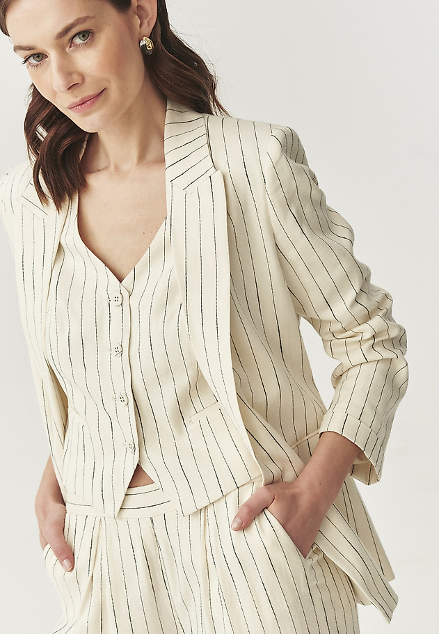 PASIČASTA TKANA BLAZER - SETIS PASIČASTA TKANA BLAZER - SETIS ECRU 4