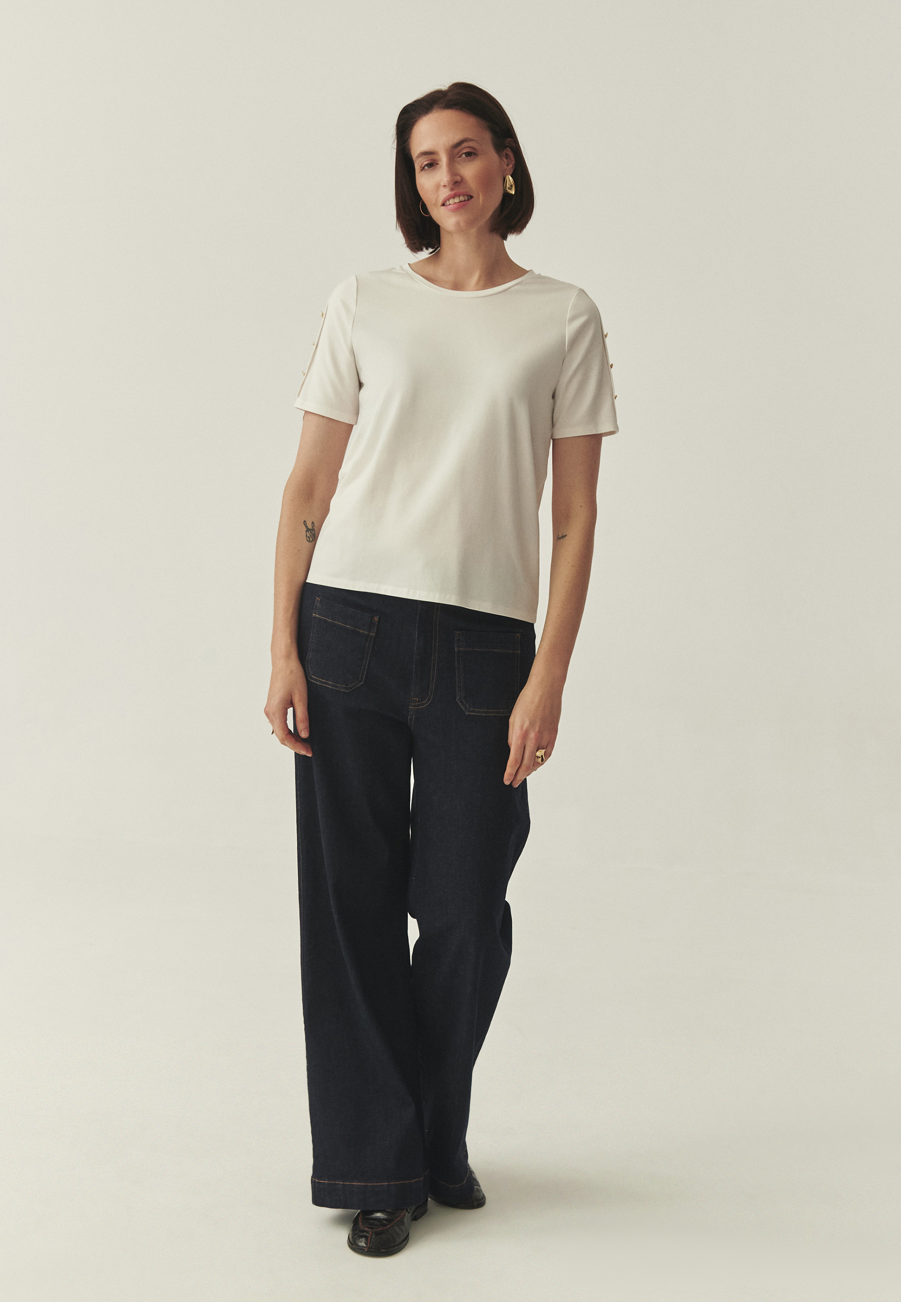 DZIANINOWA BLUZKA Z MODALEM - VIRI ECRU 2