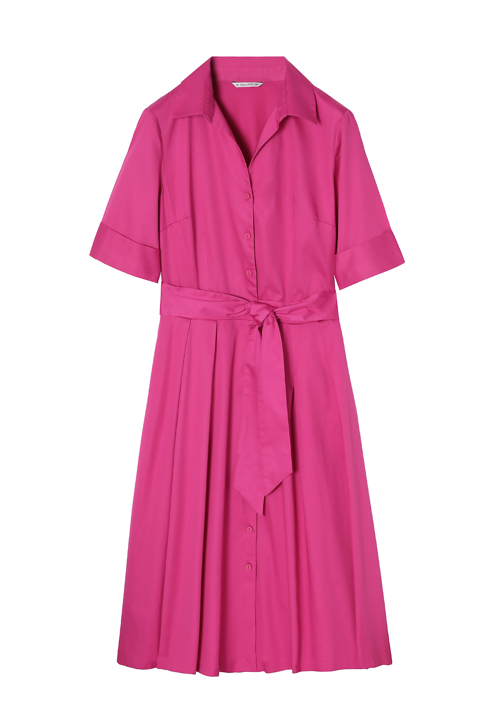 LADIES’ BUTTONED DOWN MIDI DRESS WITH A BELT - NIKI LADIES’ BUTTONED DOWN MIDI DRESS WITH A BELT - NIKI PINK 96548