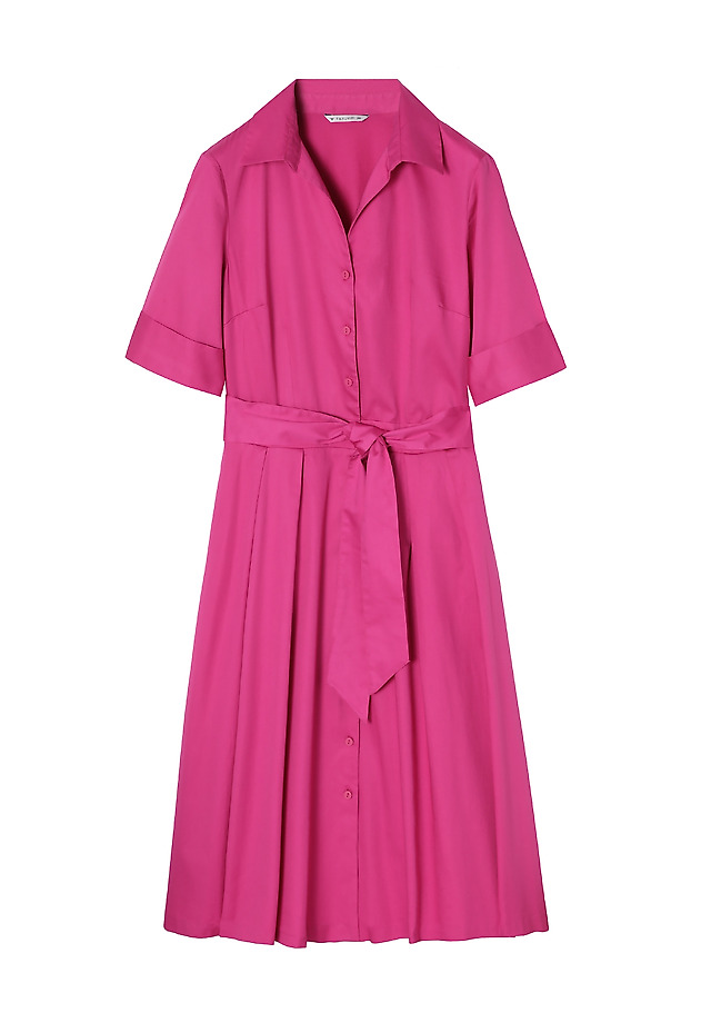LADIES’ BUTTONED DOWN MIDI DRESS WITH A BELT - NIKI LADIES’ BUTTONED DOWN MIDI DRESS WITH A BELT - NIKI PINK 6