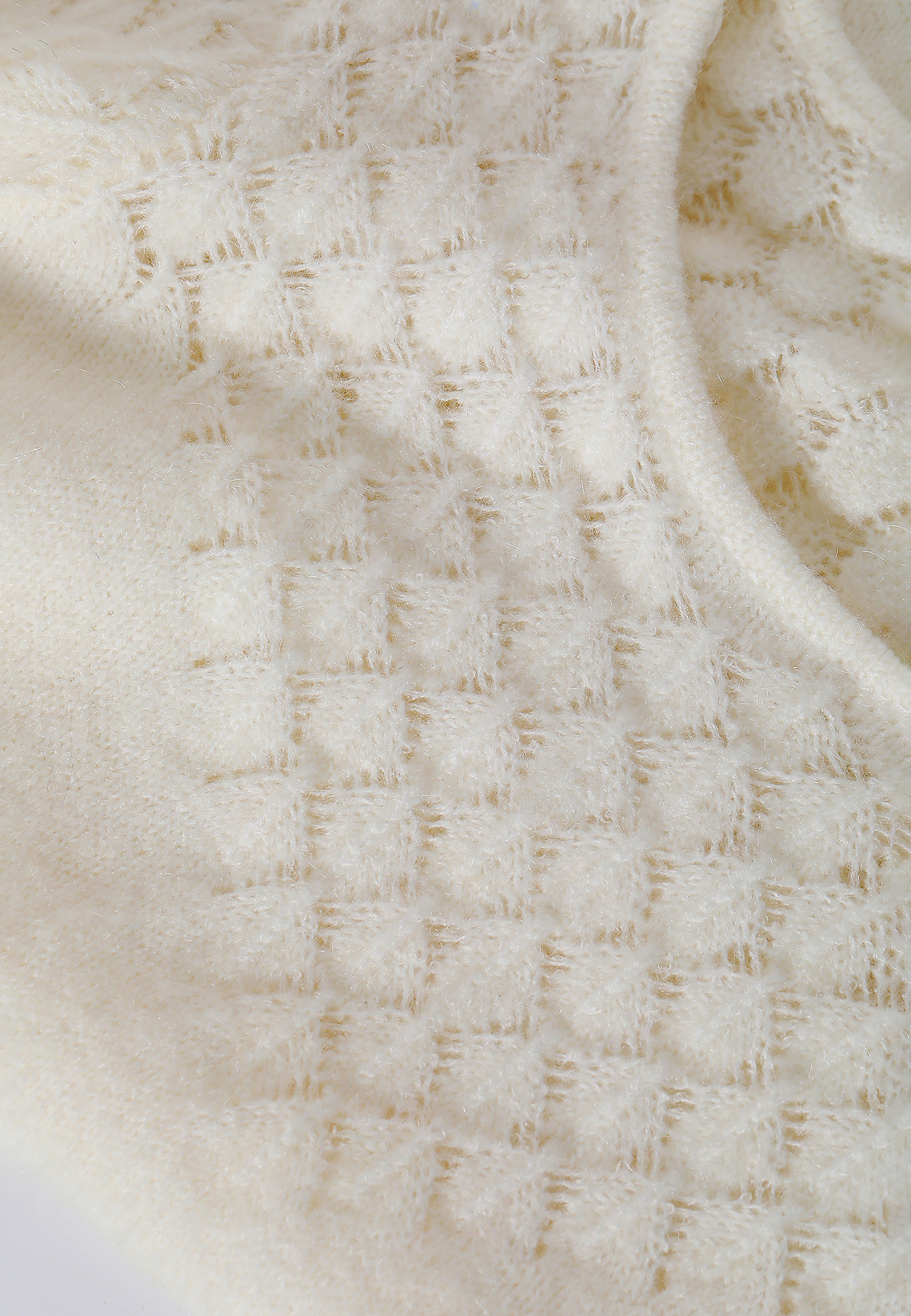 SWETER DAMSKI Z MIEJSCOWYM AŻUROWYM SPLOTEM PONTERO SWETER DAMSKI Z MIEJSCOWYM AŻUROWYM SPLOTEM PONTERO ECRU 92595