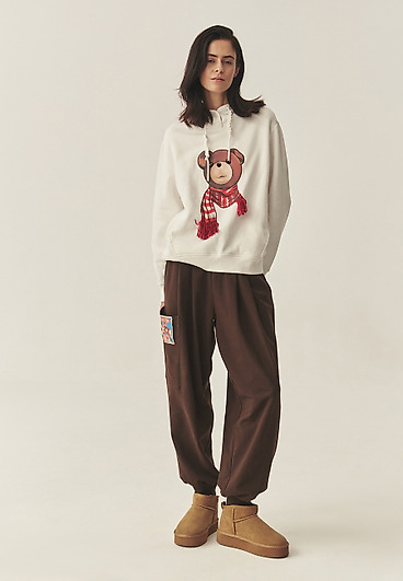 BAWEŁNIANA BLUZA Z KAPTUREM - MAORO BAWEŁNIANA BLUZA Z KAPTUREM - MAORO