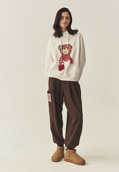 BAWEŁNIANA BLUZA Z KAPTUREM - MAORO BAWEŁNIANA BLUZA Z KAPTUREM - MAORO