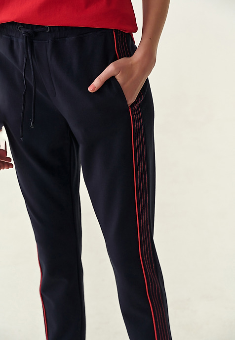 PANTALONI CU VIPUȘCĂ CONTRASTANTĂ PINO BLEUMARIN 2