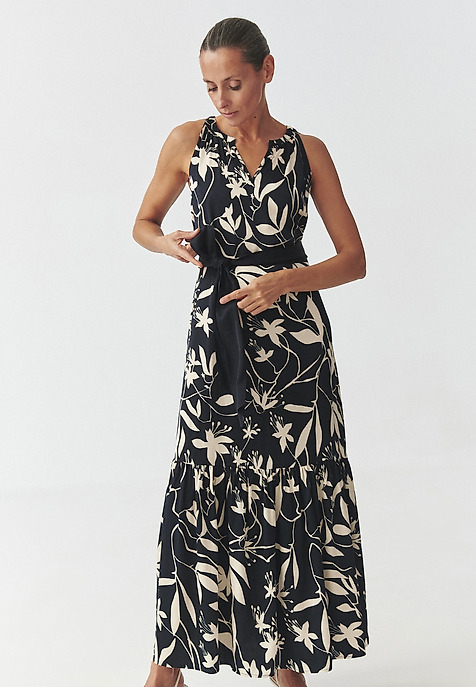 SATIN DRESS WITH HALTER NECKLINE — OROKONO MULTICOLOR 2