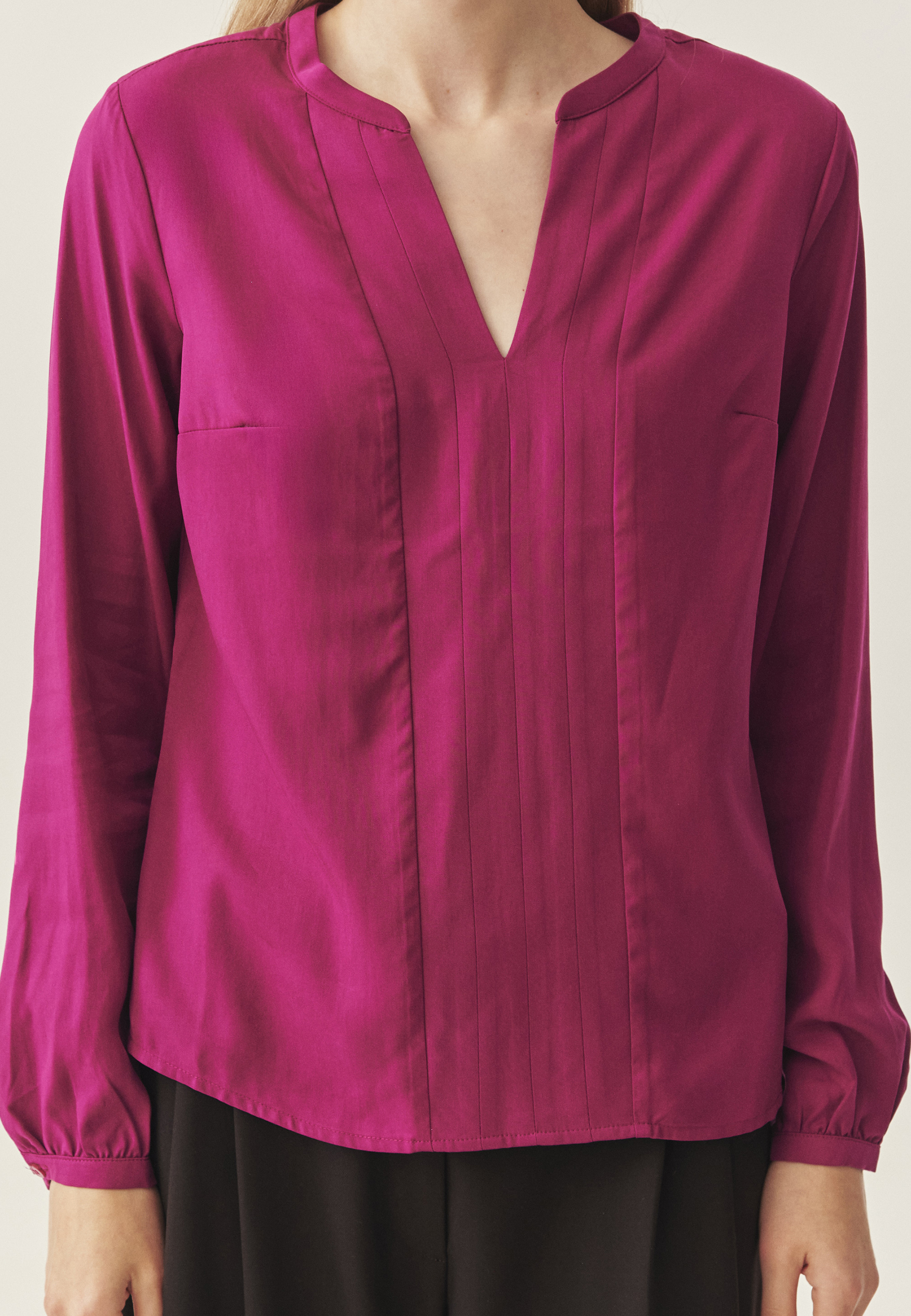 FABRIC CLASSIC LONG SLEEVE BLOUSE — ANITA PURPLE 2