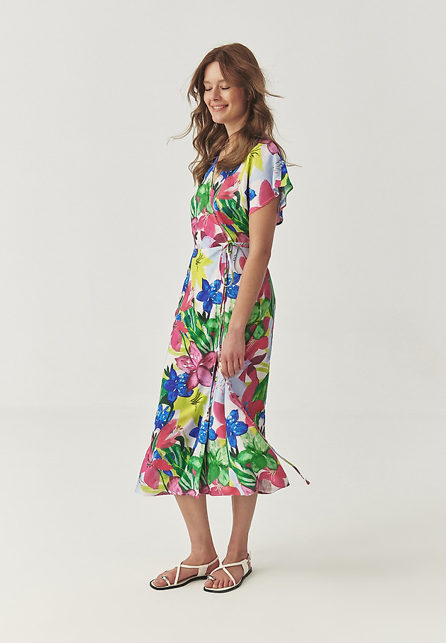 VISCOSE DRESS WITH ORIGINAL DESIGN - AMANI VISCOSE DRESS WITH ORIGINAL DESIGN - AMANI RÓŻOWY 5