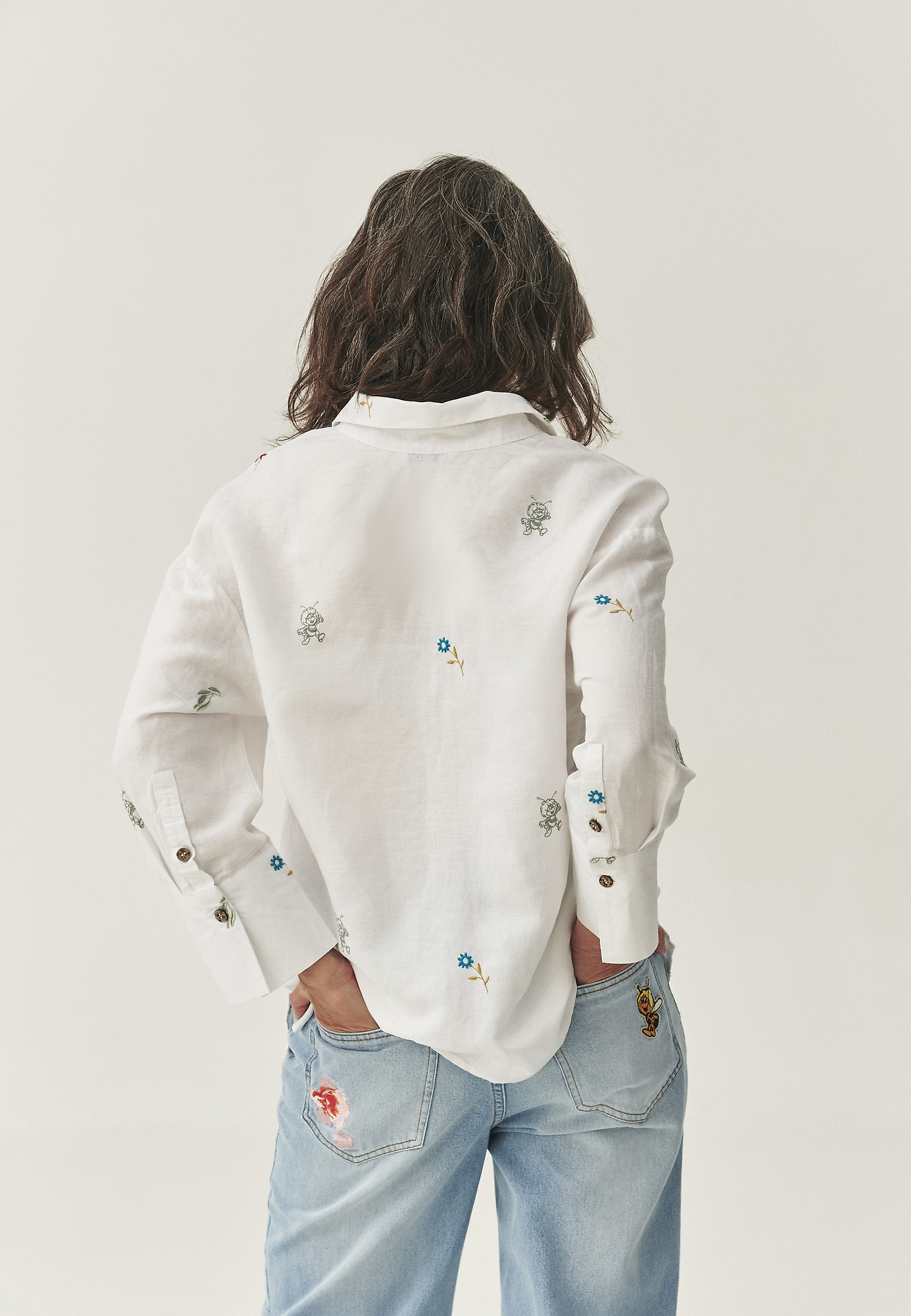 LINEN AND VISCOSE SHIRT - MAYANKA LINEN AND VISCOSE SHIRT - MAYANKA WHITE 110992