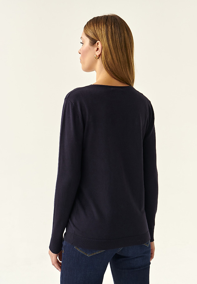 LADIES' CLASSIC SWEATER TESSA LADIES' CLASSIC SWEATER TESSA NAVY BLUE 4