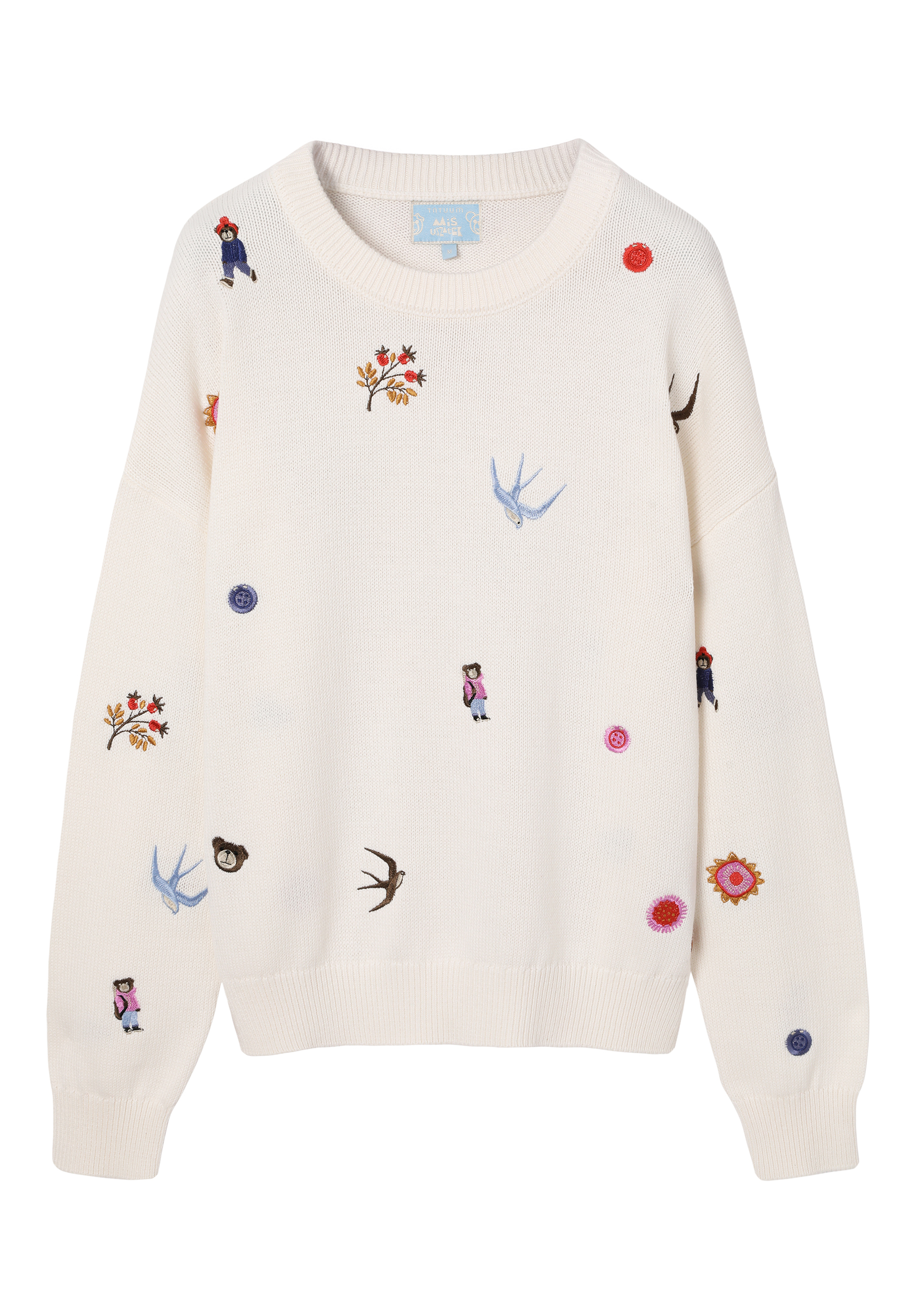 HAFTOWANY SWETER Z BAWEŁNĄ - CHER BEŻOWY 2