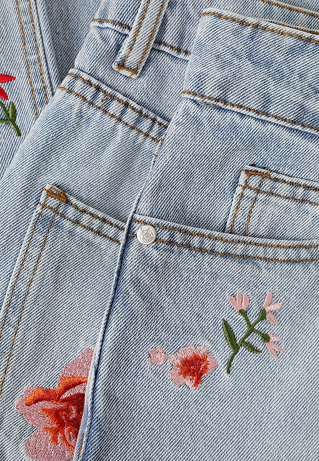 PANTALONI LARGI DIN DENIM - RISO PANTALONI LARGI DIN DENIM - RISO ALBASTRU 11