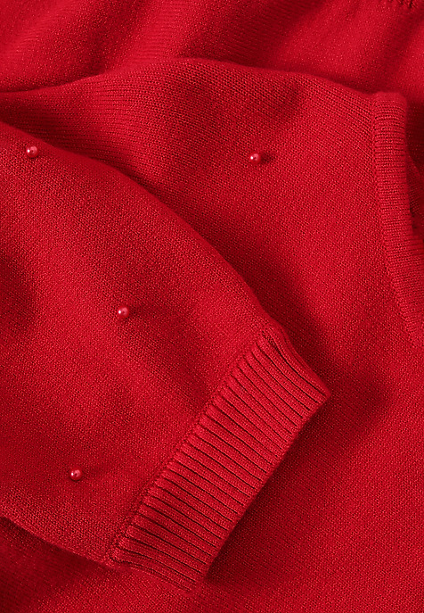 HÖLGYEK KARDIGÁN DÍSZGOLYÓKKAL — PERLO PIROS 2