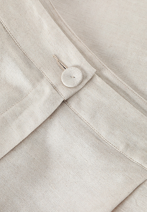 HIGH-WAISTED LINEN-VISCOSE SHORTS - LIANO BEIGE 2