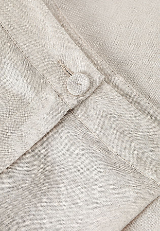HIGH-WAISTED LINEN-VISCOSE SHORTS - LIANO HIGH-WAISTED LINEN-VISCOSE SHORTS - LIANO BEŻOWY 5