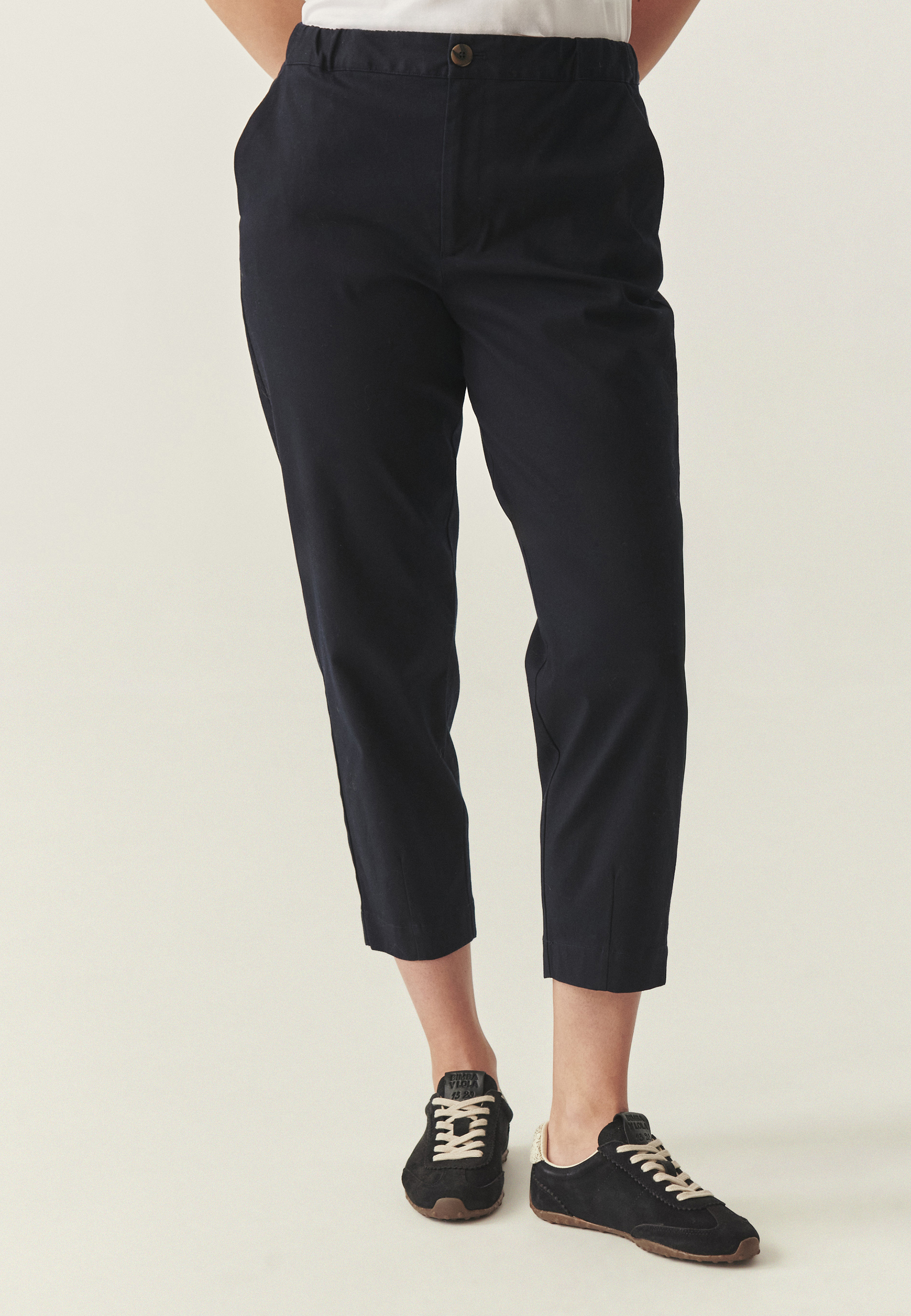 PANTALONI DIN BUMBAC CU CROIALĂ LARGĂ - DARLIKI BLEUMARIN 2