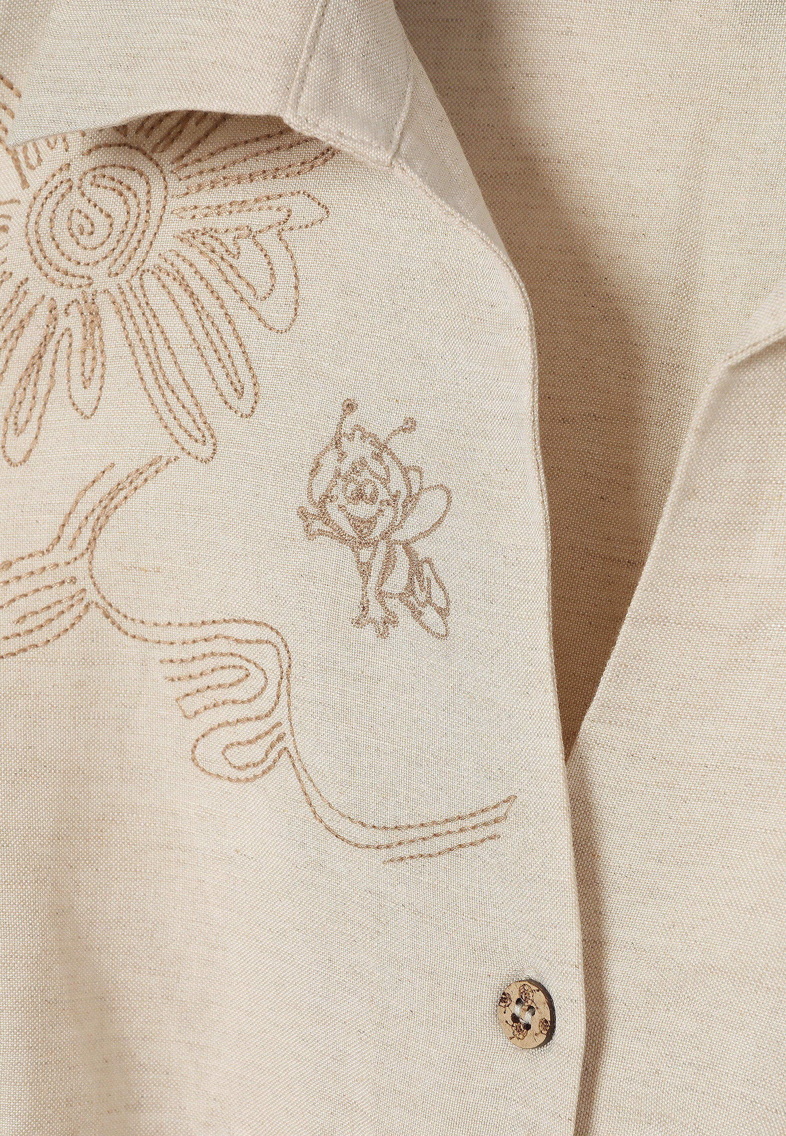 MIDI SCHMISSERIE DRESS IN LINEN AND VISCOSE - RONNA 1 MIDI SCHMISSERIE DRESS IN LINEN AND VISCOSE - RONNA 1 BEIGE 110367