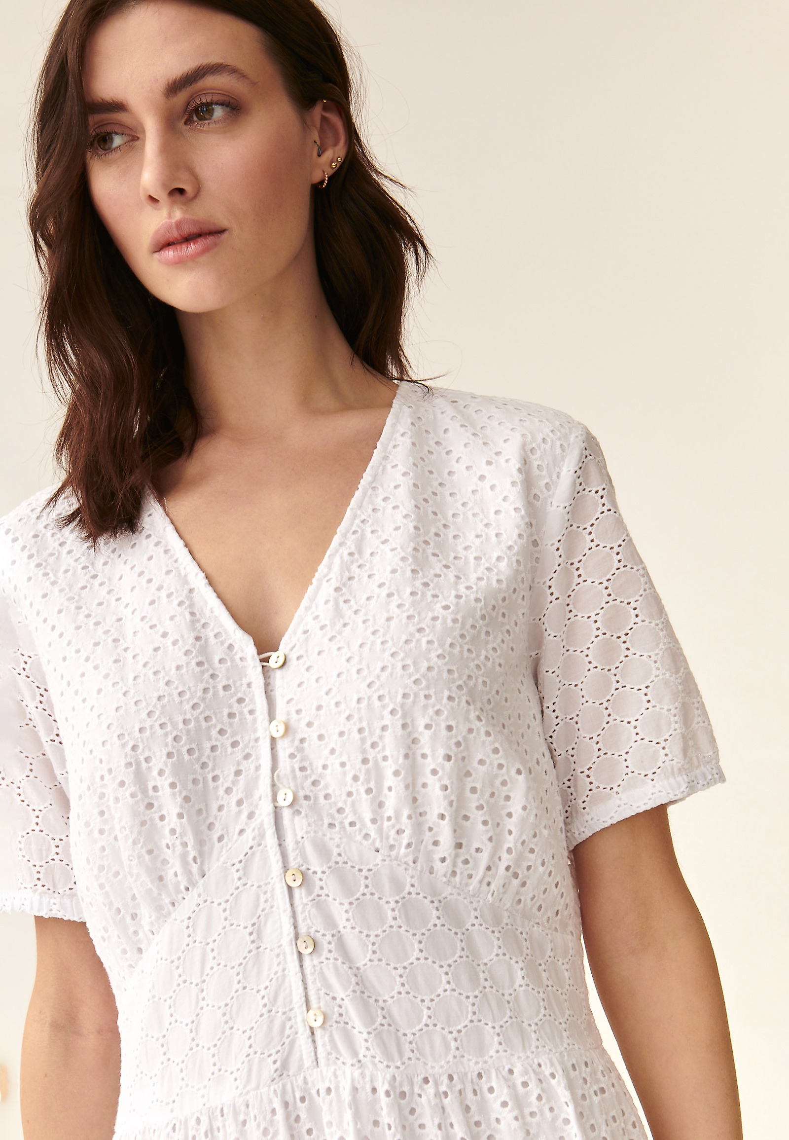ROCHIE DE VARĂ CU BRODERIE RICHELIEU MONTREA ROCHIE DE VARĂ CU BRODERIE RICHELIEU MONTREA ALB 87957