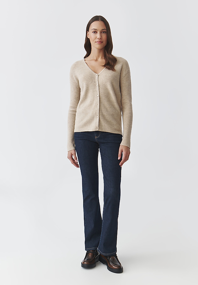 ROZPINANY SWETER DAMSKI Z WEŁNY MERINO — ELLA ROZPINANY SWETER DAMSKI Z WEŁNY MERINO — ELLA BEŻOWY 2