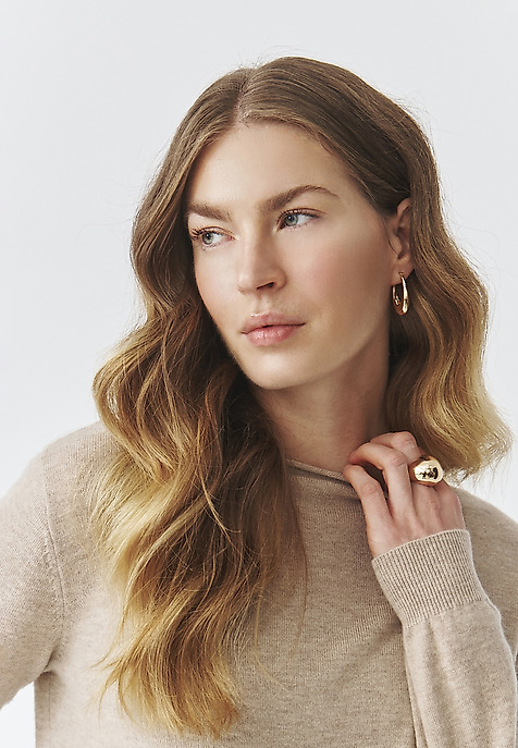 CLASSIC LADIES' HALF TURTLENECK JUMPER — INDI BEIGE 2