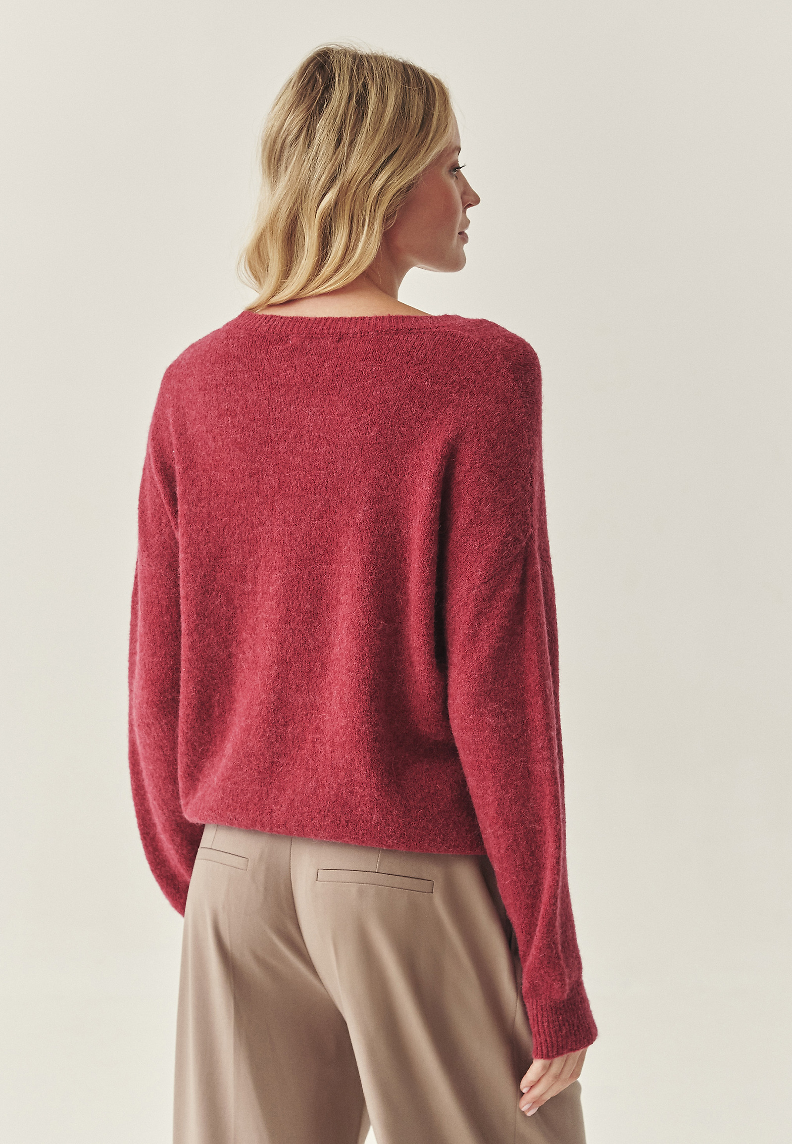 SWETER Z WEŁNĄ I ALPAKĄ - NELL SWETER Z WEŁNĄ I ALPAKĄ - NELL CZERWONY 117490