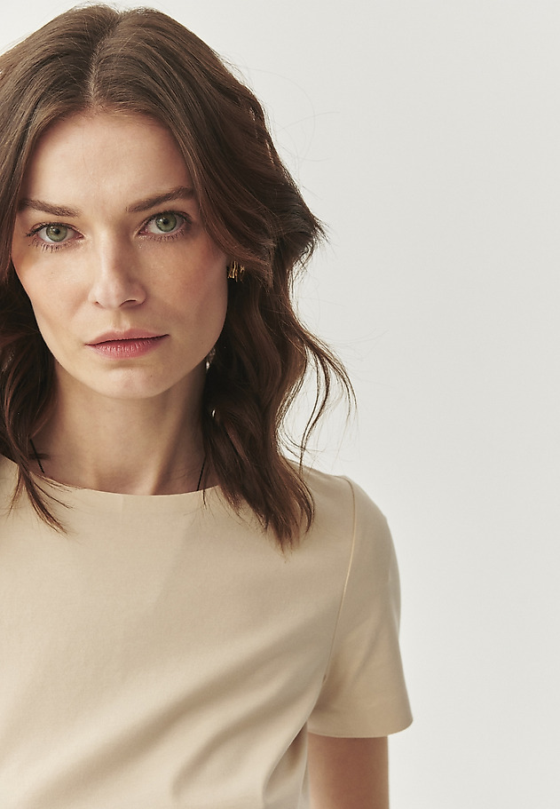 PRILEGENA BOMBAŽNA BLUZA - MIKAJA PRILEGENA BOMBAŽNA BLUZA - MIKAJA BEŽ 1