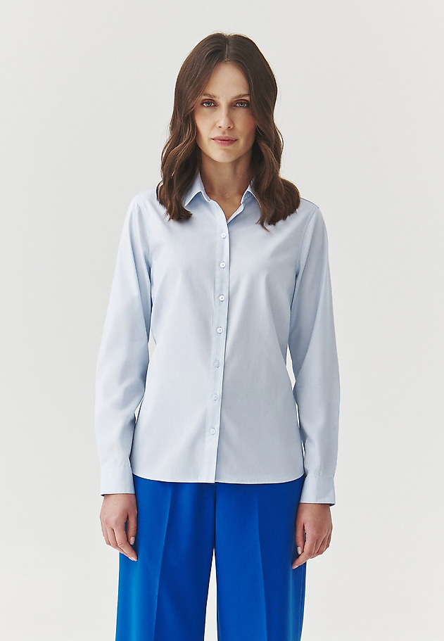 COTTON SHIRT WITH WAISTBAND — ELISHA COTTON SHIRT WITH WAISTBAND — ELISHA NIEBIESKI 1