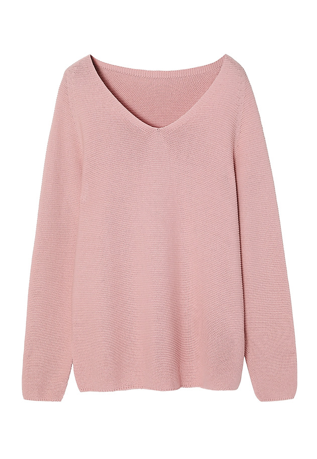 LADIES’ SWEATER WITH V-SHAPED NECKLINE - BORI LADIES’ SWEATER WITH V-SHAPED NECKLINE - BORI RÓŻOWY 6