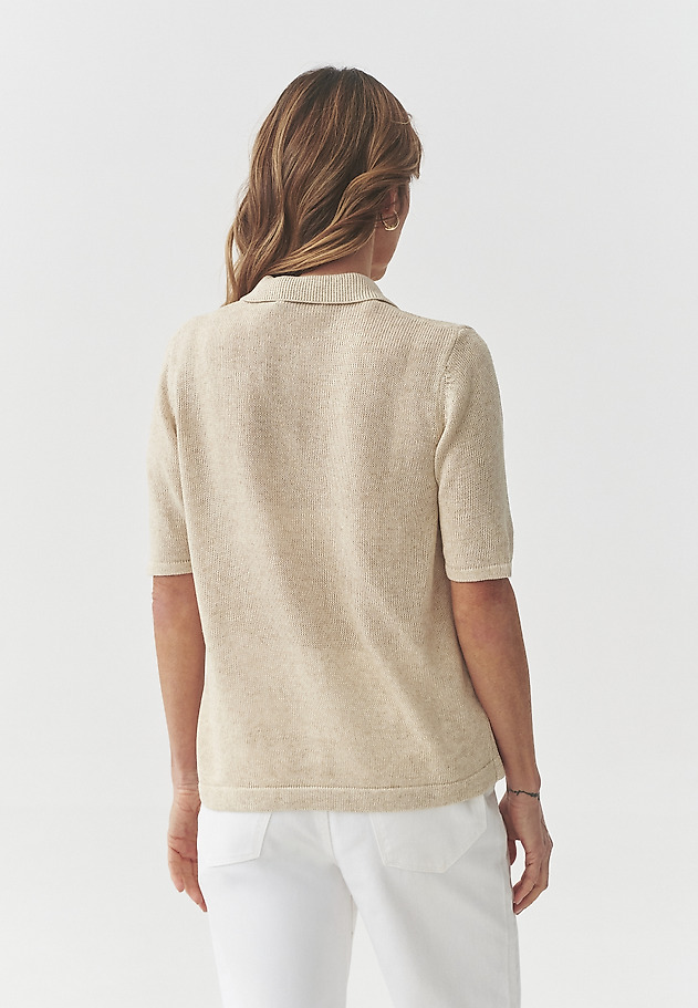 KNITTED BLOUSE WITH LYOCELL AND LINEN — HILDA KNITTED BLOUSE WITH LYOCELL AND LINEN — HILDA BEIGE 4