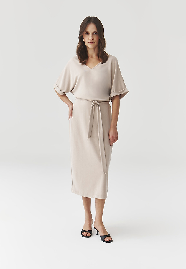 CLASSIC MIDI DRESS — ASTER CLASSIC MIDI DRESS — ASTER BEŻOWY 2