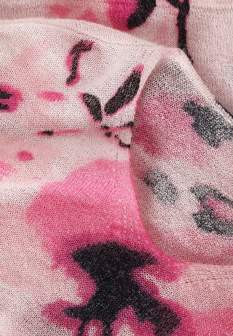 LADIES’ FLORAL SWEATER WITH AN ADMIXTURE OF MOHAIR - SOLO MULTICOLOR 2