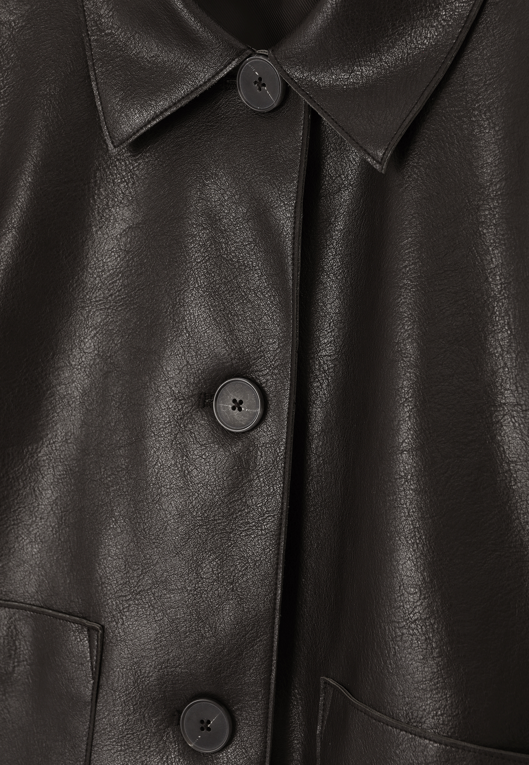 CHOCOLATE IMITATION LEATHER JACKET - BOXA