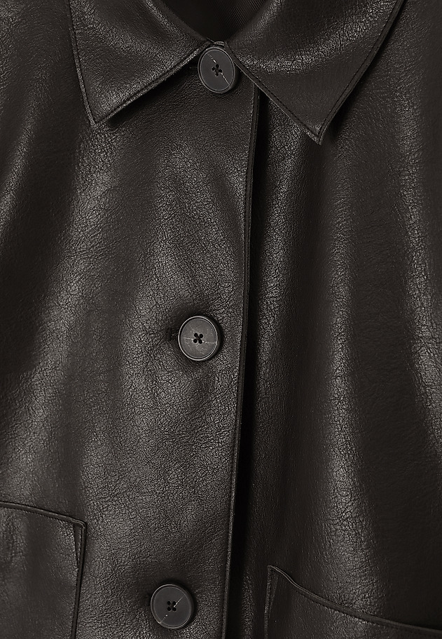 CHOCOLATE IMITATION LEATHER JACKET - BOXA CHOCOLATE IMITATION LEATHER JACKET - BOXA BROWN 8