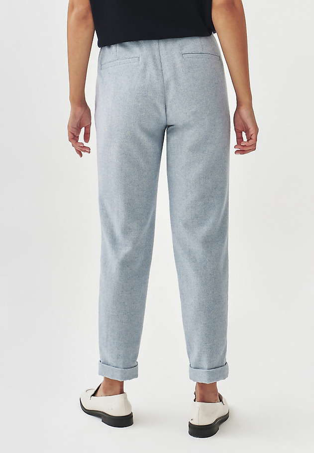 HERRINGBONE FABRIC TROUSERS - SUMKO HERRINGBONE FABRIC TROUSERS - SUMKO NIEBIESKI 3