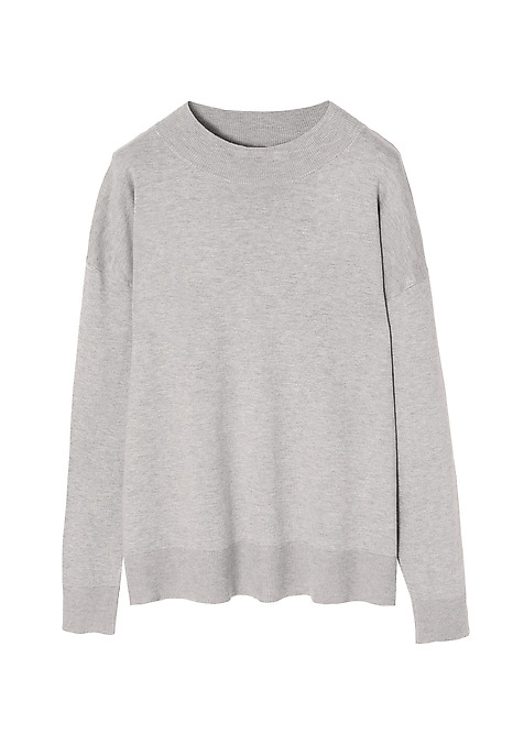 UNIVERZÁLNÍ DÁMSKÝ SVETR S POLOROLÁKEM NAWIKO 1 ŠEDÁ 2