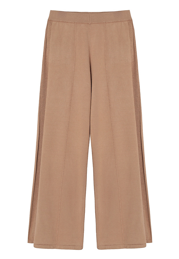 SZEROKIE SPODNIE Z WISKOZĄ - FLOKS SZEROKIE SPODNIE Z WISKOZĄ - FLOKS BEŻOWY 7