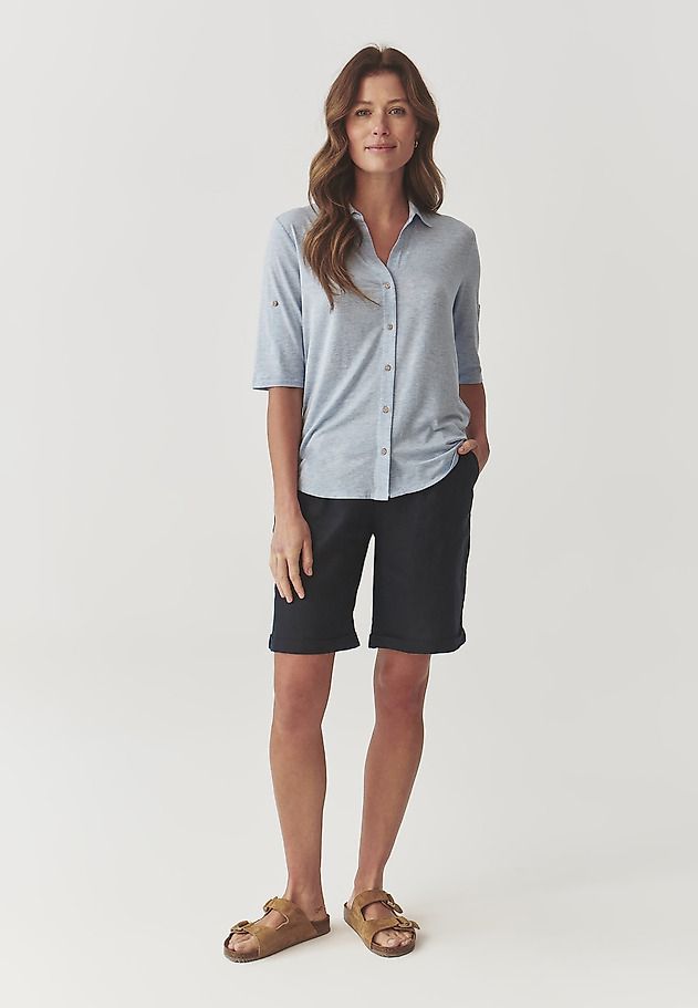 LADIES’ SHIRT WITH ROLLED-UP SLEEVES - TETI 1 LADIES’ SHIRT WITH ROLLED-UP SLEEVES - TETI 1 NIEBIESKI 2